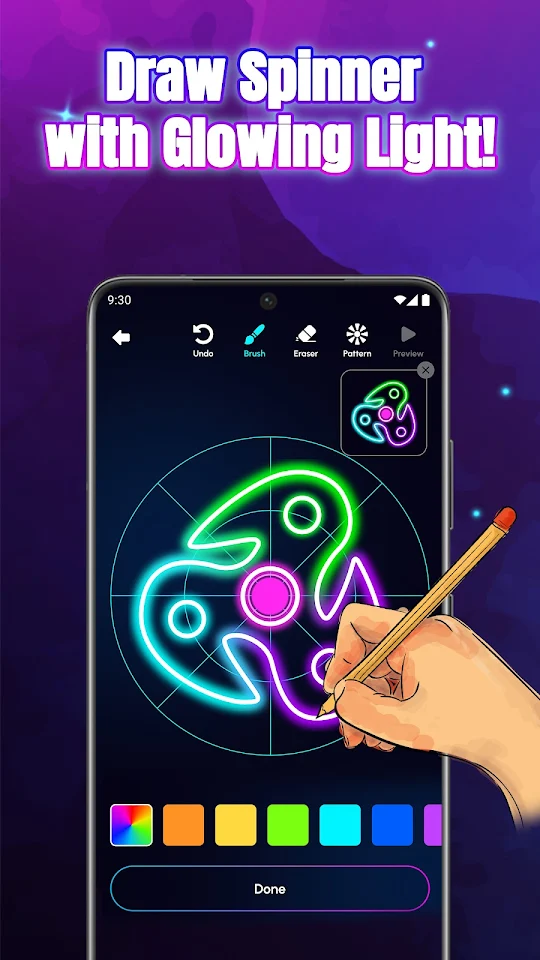 Glow Spinner: Finger Draw Art app screenshot 2