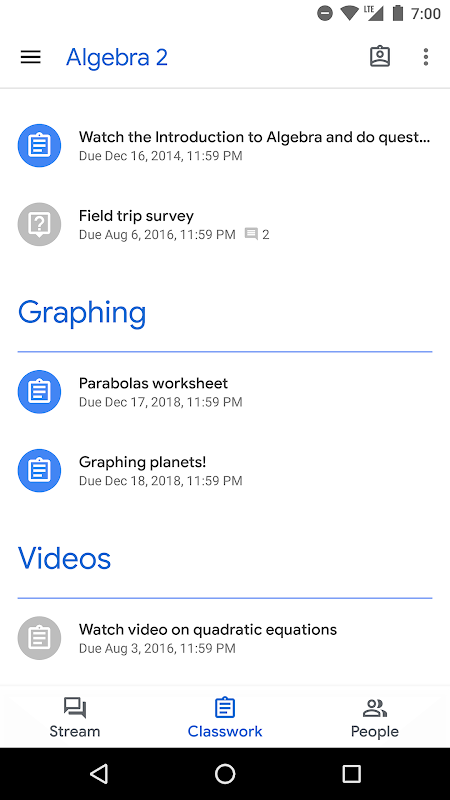 Google Classroom app screenshot 3