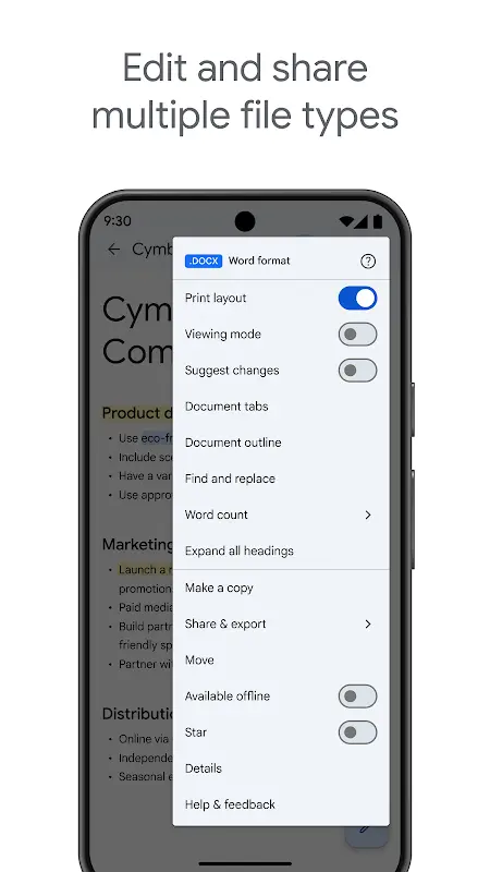 Google Docs app screenshot 2