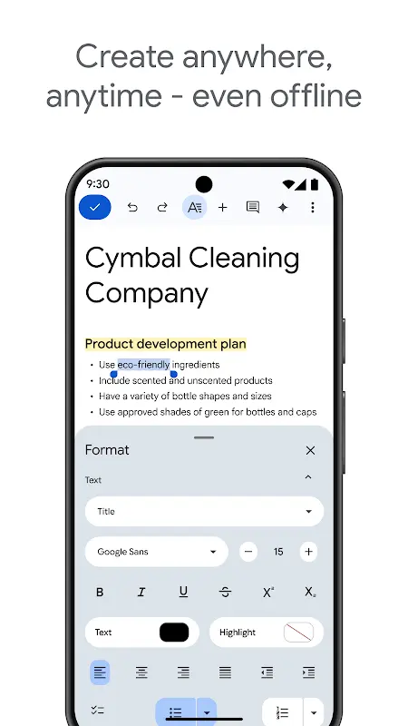 Google Docs app screenshot 4