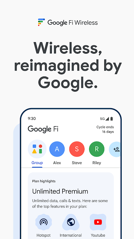 Google Fi Wireless app screenshot 1