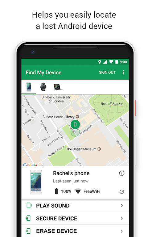 Google Find My Device app screenshot 1