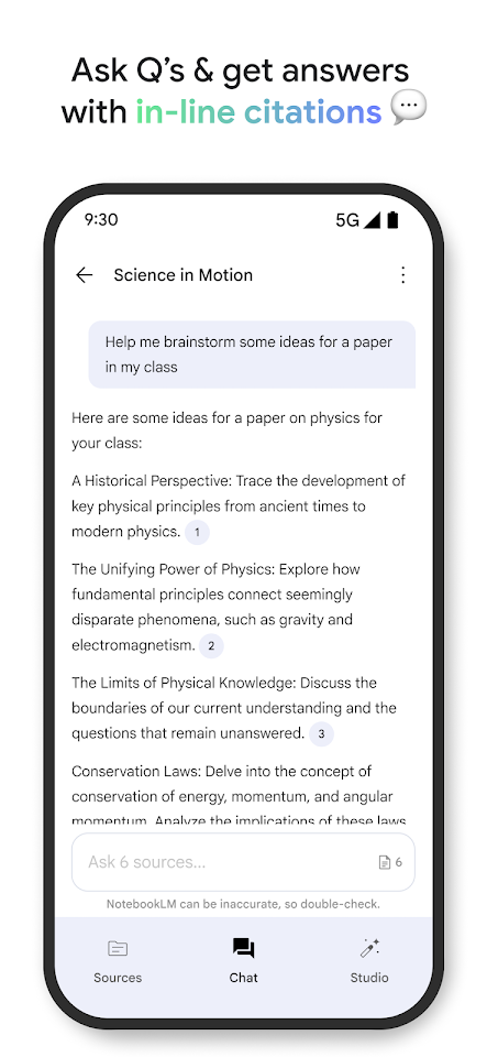 Google NotebookLM app screenshot 6