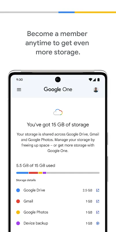Google One app screenshot 6