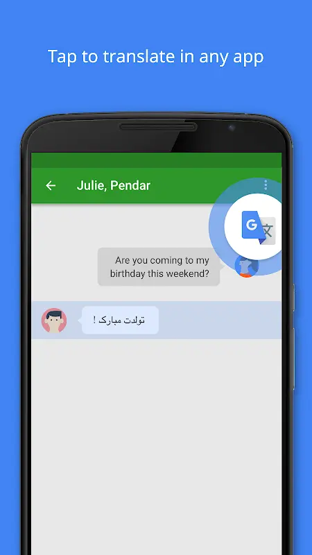 Google Translate app screenshot 1