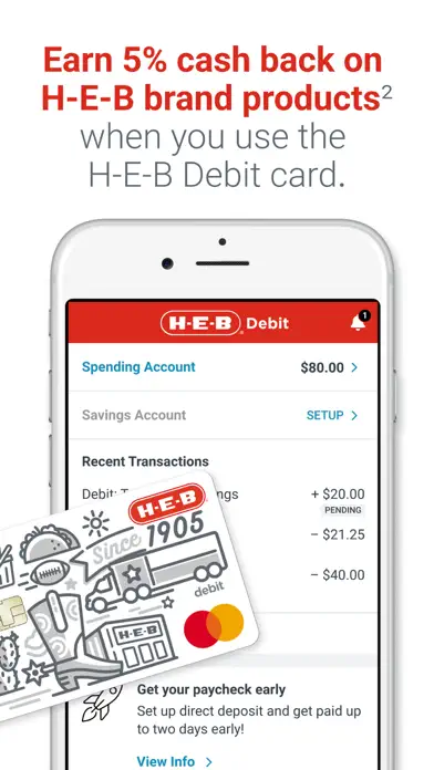 H-E-B Debit app screenshot 1