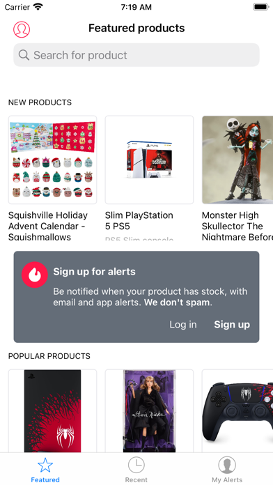 HotStock – in-stock alerts app screenshot 1