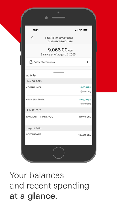 HSBC Mobile Banking app screenshot 2
