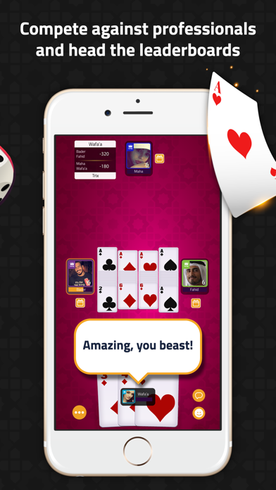 Jawaker Tarneeb, Hand & Trix app screenshot 1