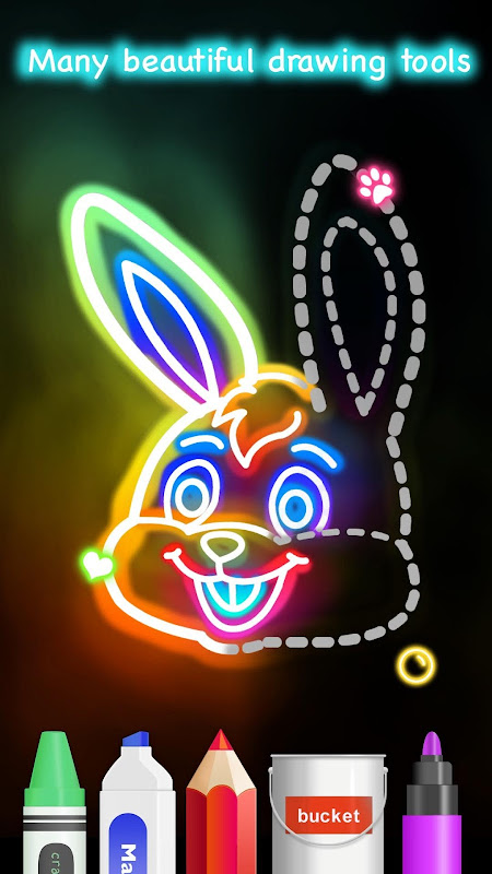 Learn to Draw Glow Cartoon app screenshot 1