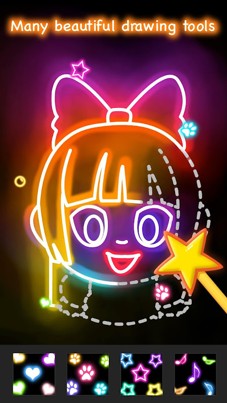 Learn to Draw Glow Cartoon app screenshot 2