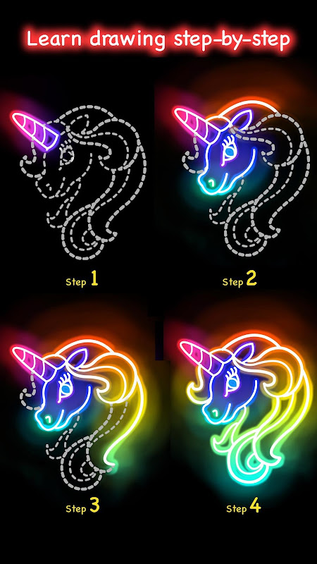 Learn to Draw Glow Cartoon app screenshot 5
