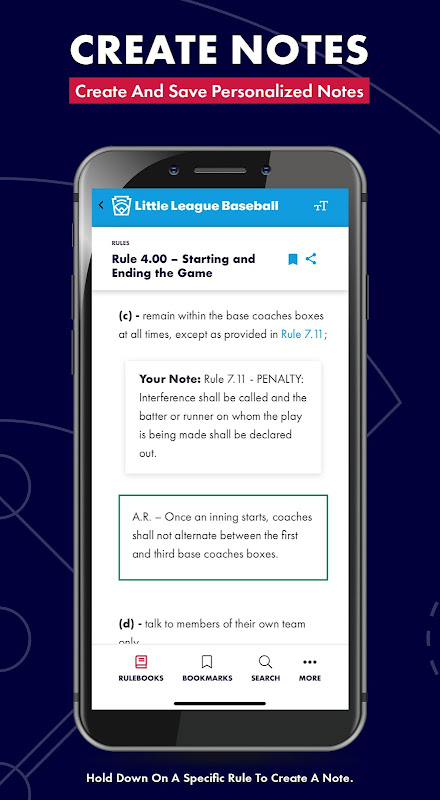 Little League Rulebook app screenshot 7