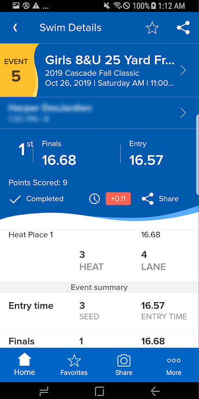 Meet Mobile: Swim app screenshot 5