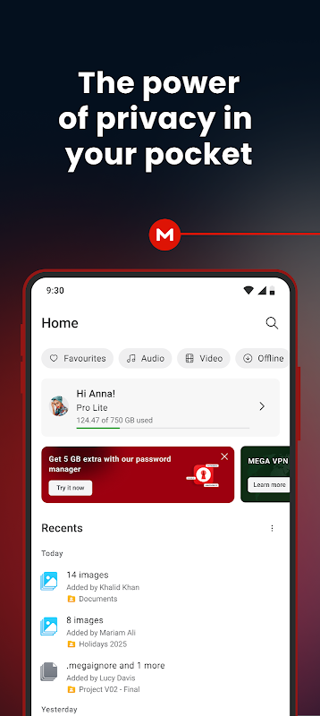 MEGA app screenshot 1