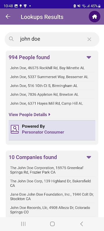 Melissa Lookups app screenshot 6