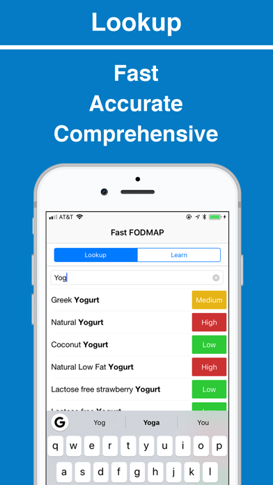 Monash University FODMAP diet app screenshot 1