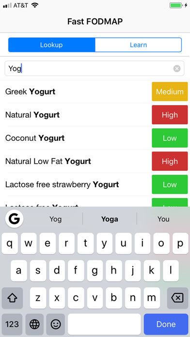 Monash University FODMAP diet app screenshot 4