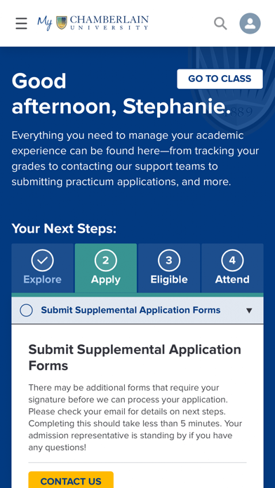 My Chamberlain: Student Portal app screenshot 1