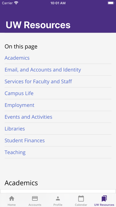 MyUW app screenshot 3