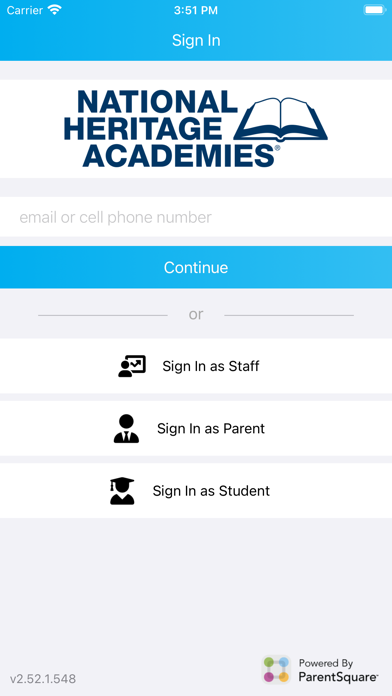 NHA Parent Portal app screenshot 2