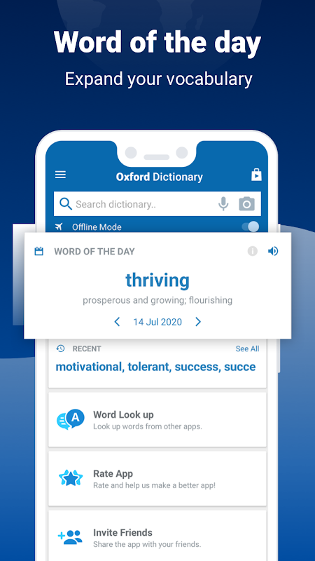 Oxford Dictionary & Thesaurus app screenshot 1