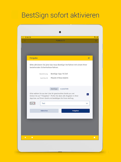 Postbank BestSign app screenshot 1