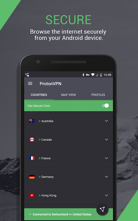 ProtonVPN app screenshot 1