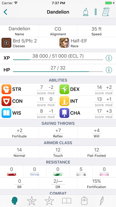RPG Scribe Pathfinder & 3.5e app screenshot 1