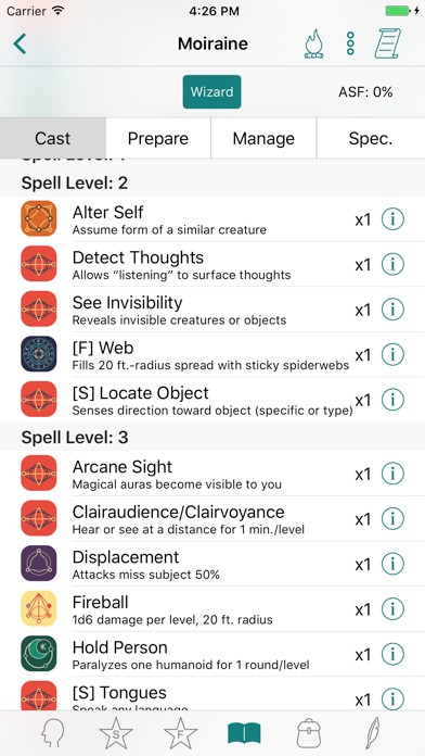 RPG Scribe Pathfinder & 3.5e app screenshot 3