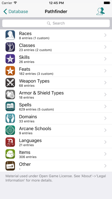 RPG Scribe Pathfinder & 3.5e app screenshot 5