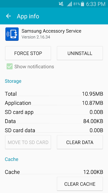 Samsung Accessory Service app screenshot 1