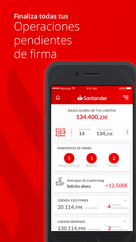 Santander Empresas app screenshot 2