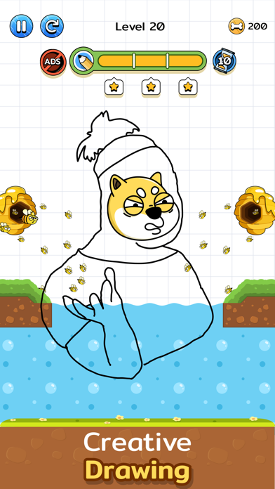 Save The Dog Bee – Draw Game app screenshot 1