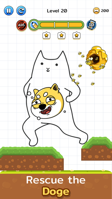 Save The Dog Bee – Draw Game app screenshot 2