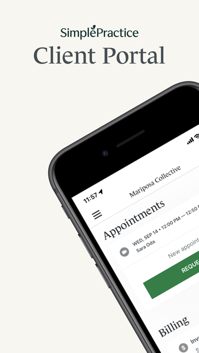 SimplePractice Client Portal app screenshot 1