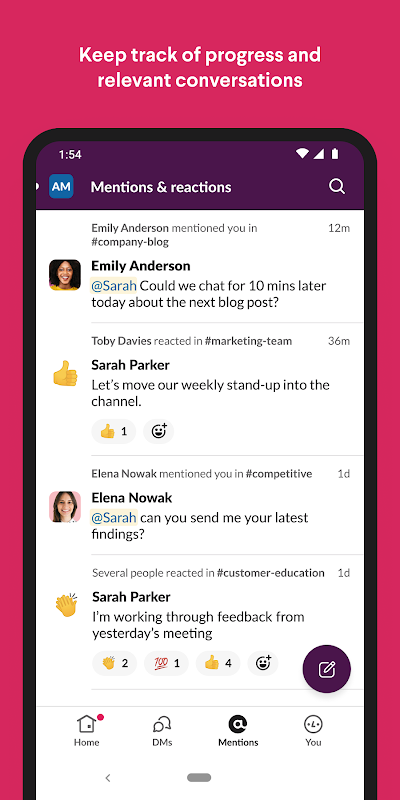 Slack app screenshot 1