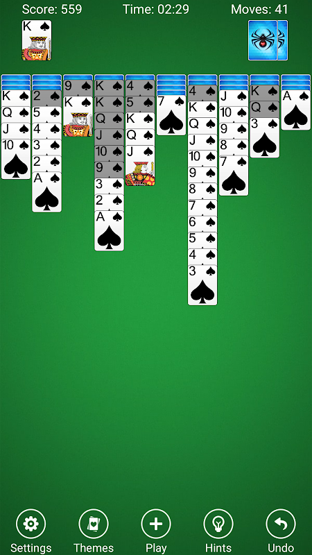 Spider Solitaire app screenshot 1