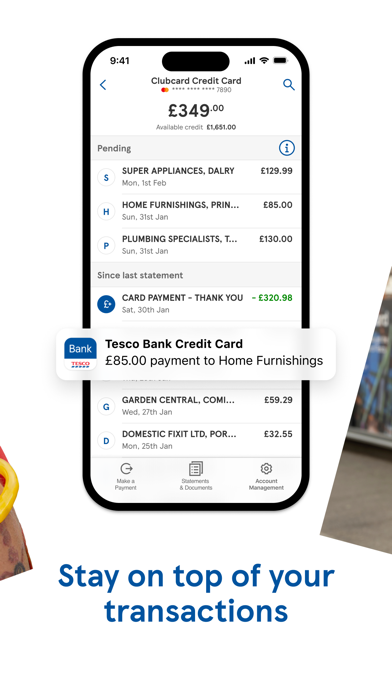 Tesco Bank and Clubcard Pay+ app screenshot 3