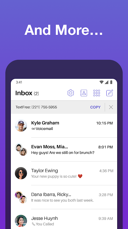 Text Free app screenshot 2