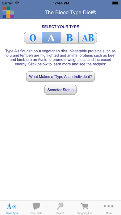 The Blood Type Diet® app screenshot 1