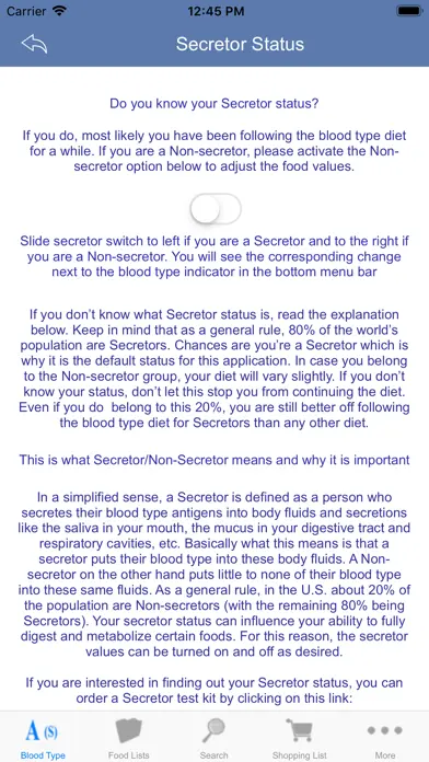 The Blood Type Diet® app screenshot 2