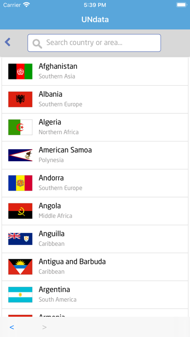 UNdata app screenshot 2