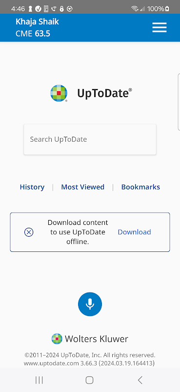 UpToDate app screenshot 2