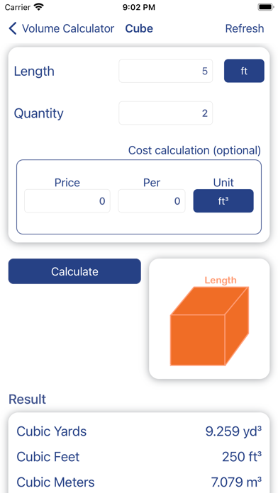 Volume Calculator app screenshot 2