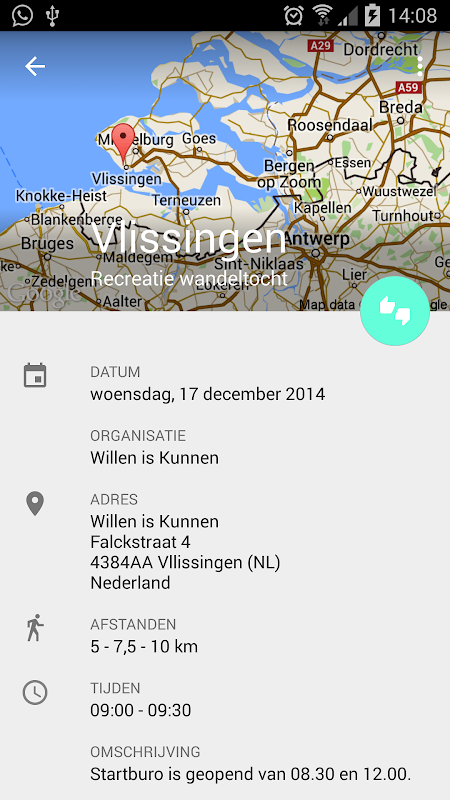 Wandeltochten app screenshot 4