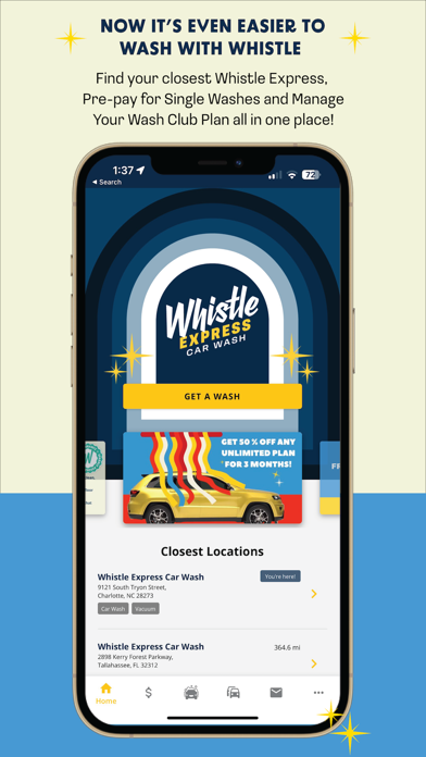 Whistle Express Car Wash app screenshot 1