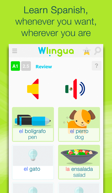 Wlingua – Learn Spanish app screenshot 1